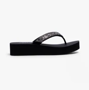 119638/BLK VINYASA - WILD DAISIES Womens Sandals Black
