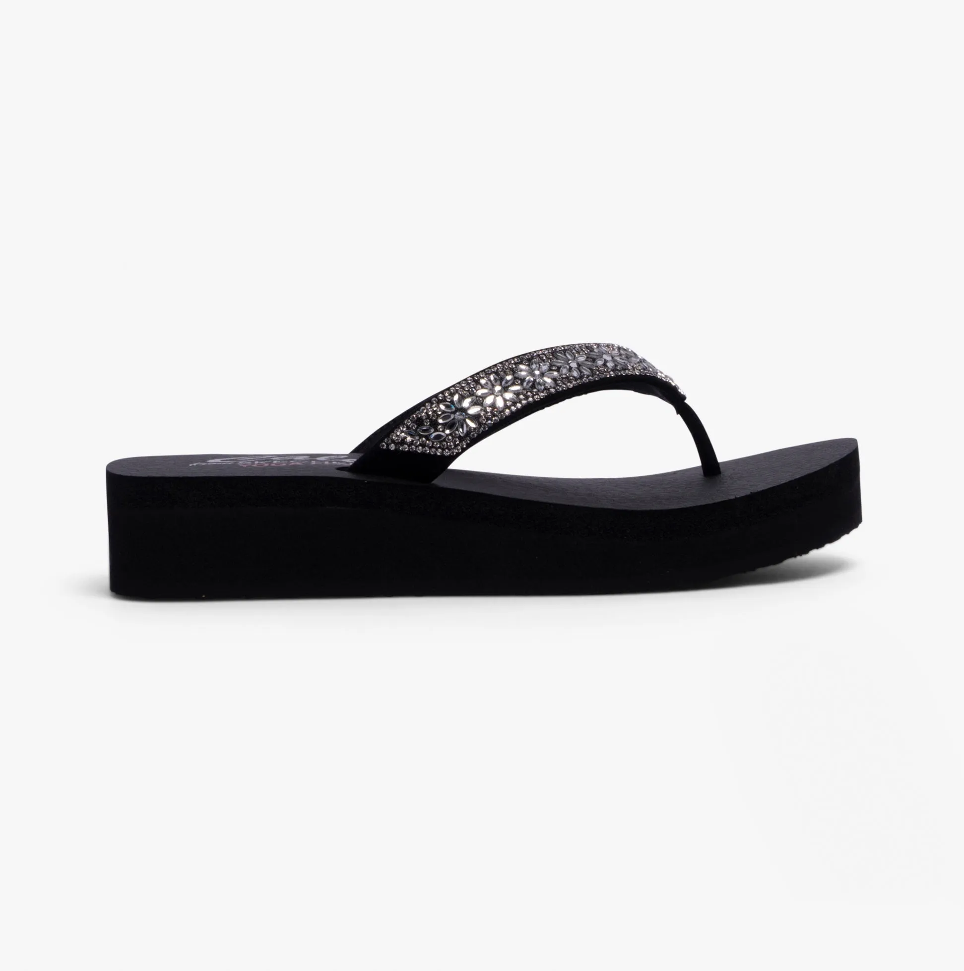 119638/BLK VINYASA - WILD DAISIES Womens Sandals Black