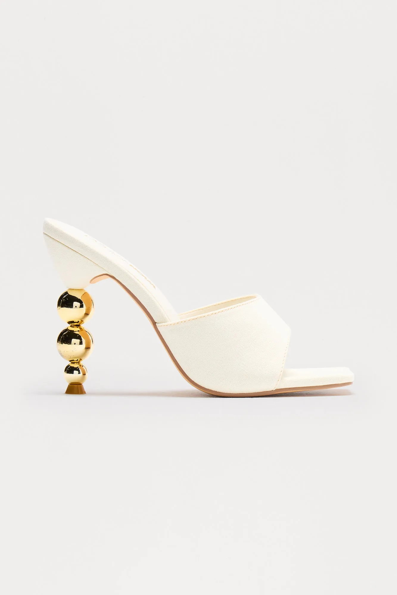 Acacia Novelty Heeled Mules - White