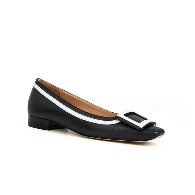 Adeline Buckle Slip-on Women Leather Ballet Flats