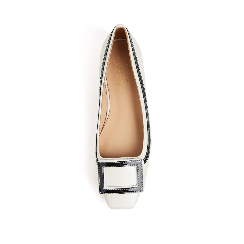Adeline Buckle Slip-on Women Leather Ballet Flats