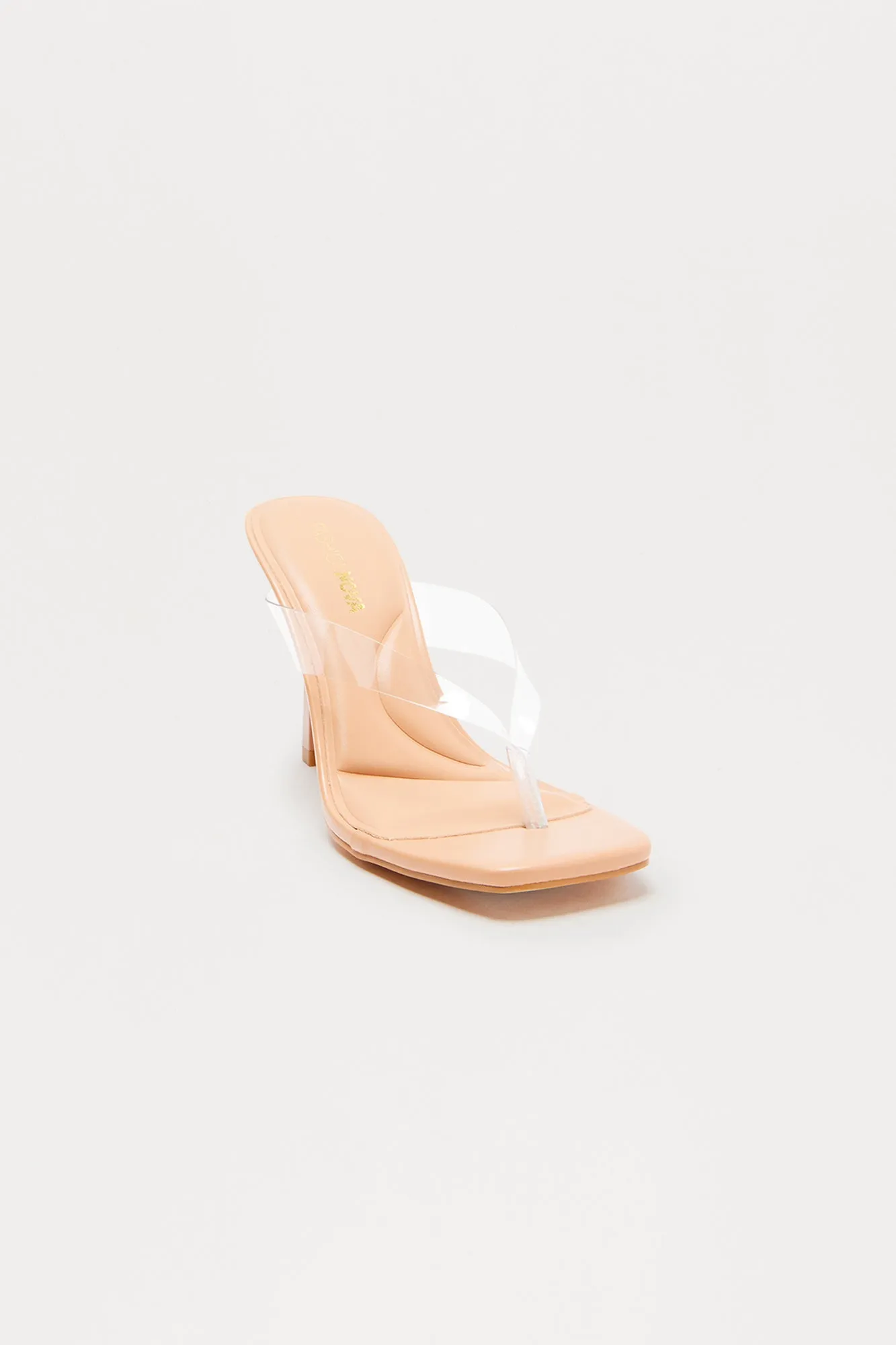 Aperol Clear Thong Mules - Nude