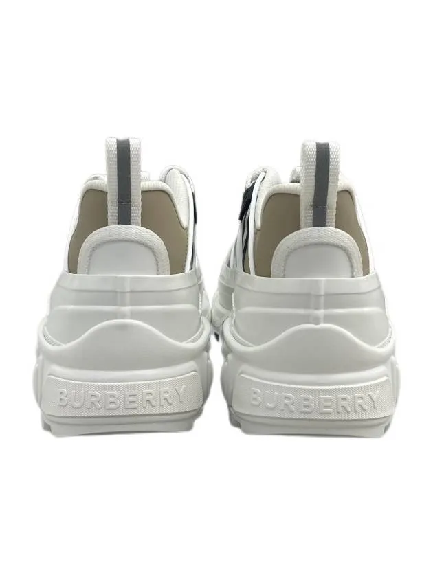 Arthur Vintage Check Cotton Leather Low Top Sneakers White