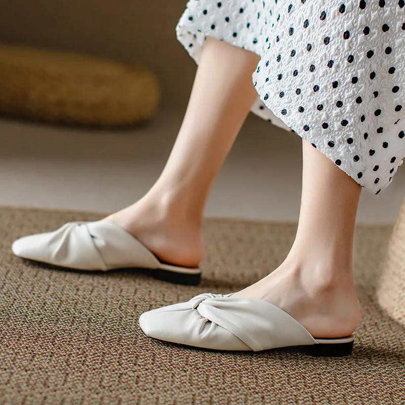 Ava Closed Toe Flat Mules