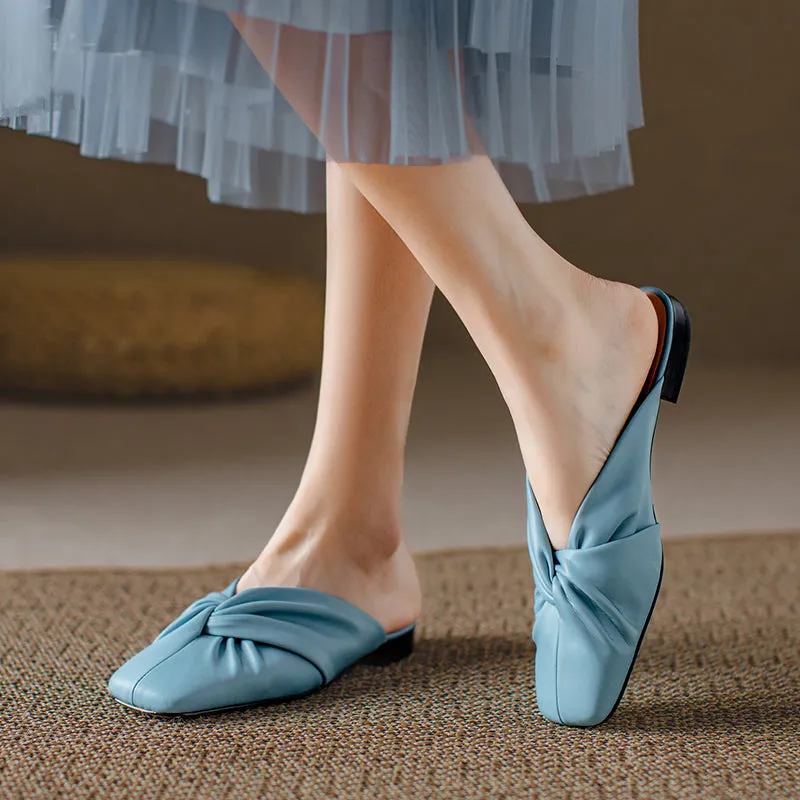 Ava Closed Toe Flat Mules