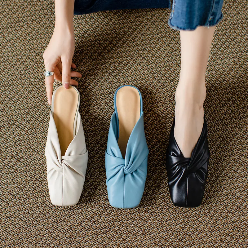 Ava Closed Toe Flat Mules