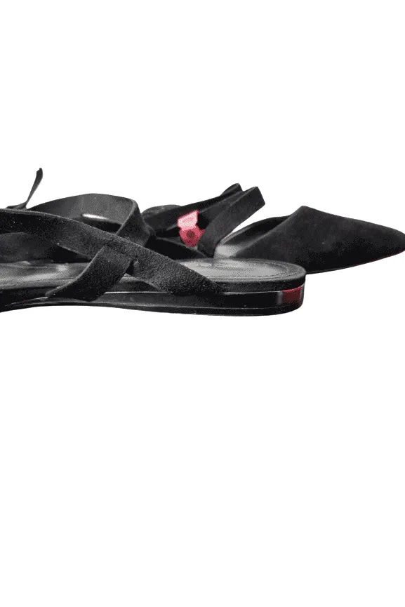 BCBGENERATION women's black suede stap flat sandals size 7B