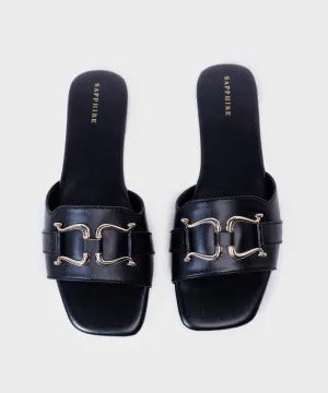Black Buckled Flats