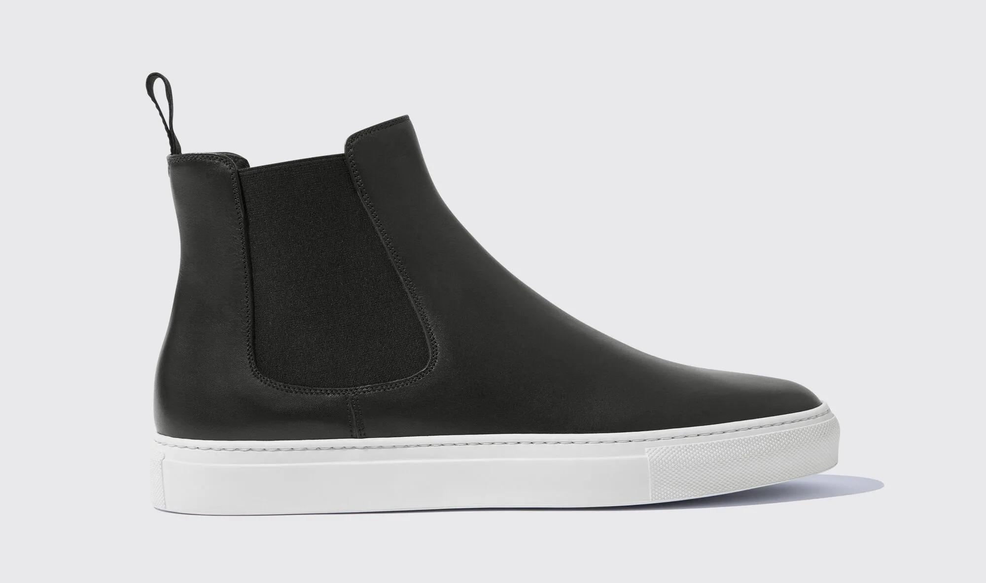 Black Leather Kevin High Top Chelsea Sneaker Boots - AW24