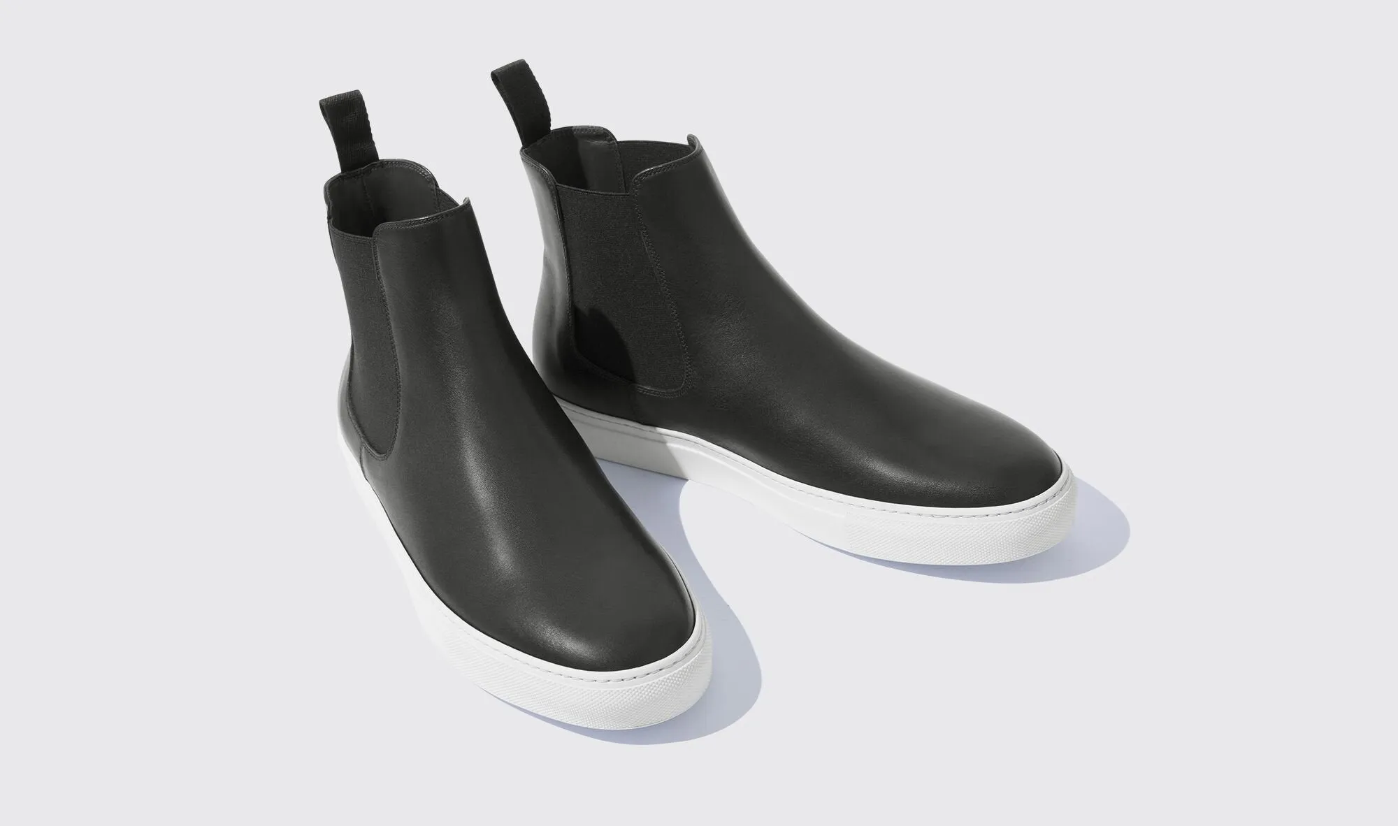 Black Leather Kevin High Top Chelsea Sneaker Boots - AW24