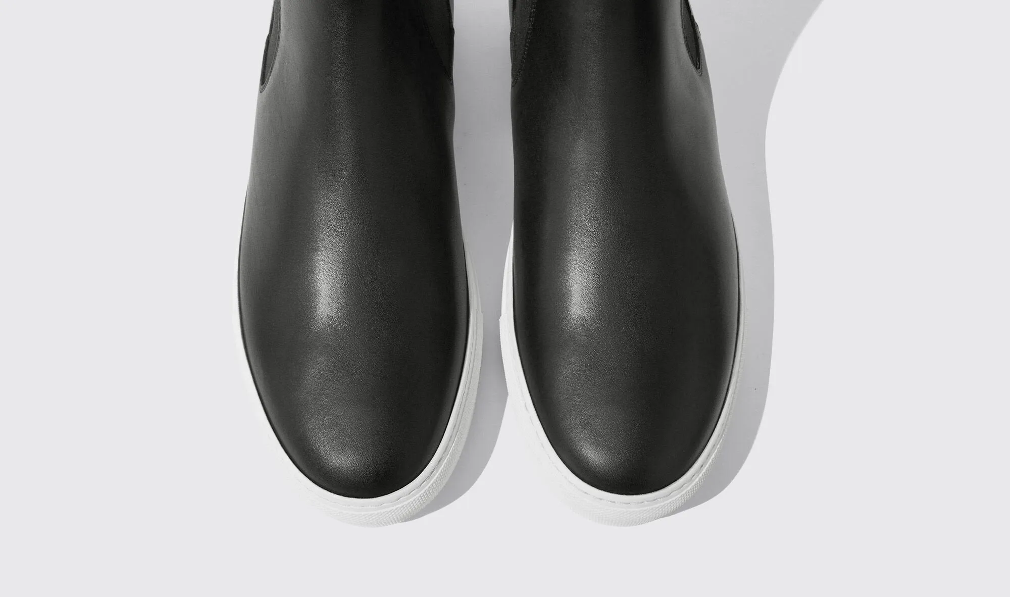 Black Leather Kevin High Top Chelsea Sneaker Boots - AW24