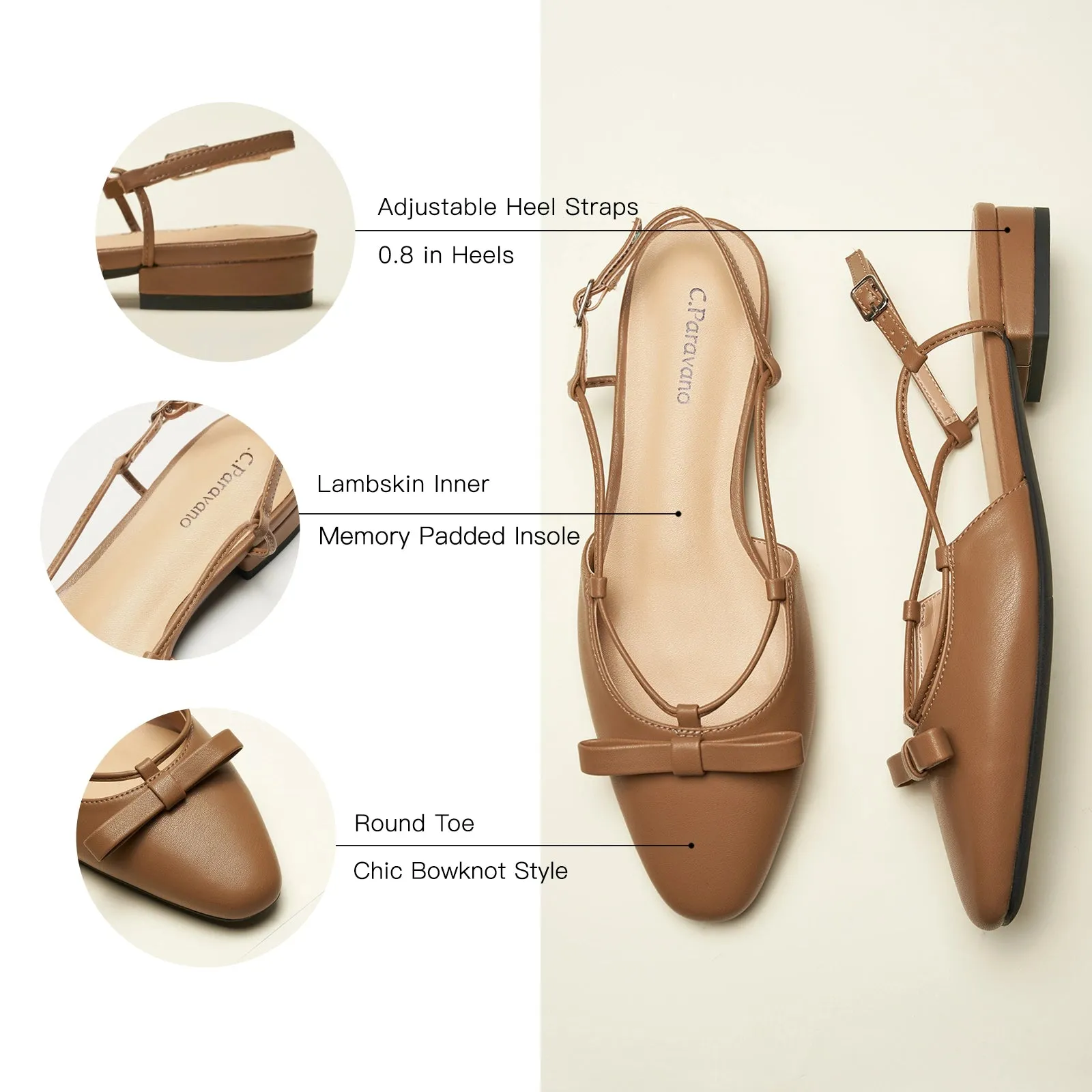 Bow Slingback Flats (Lena E)