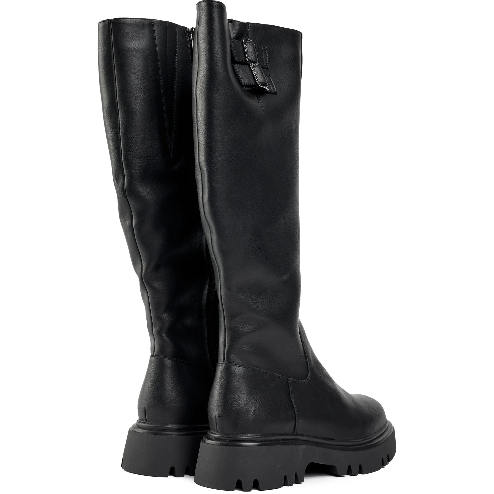 Bram Women's Vegan Leather Knee High Boots | Black