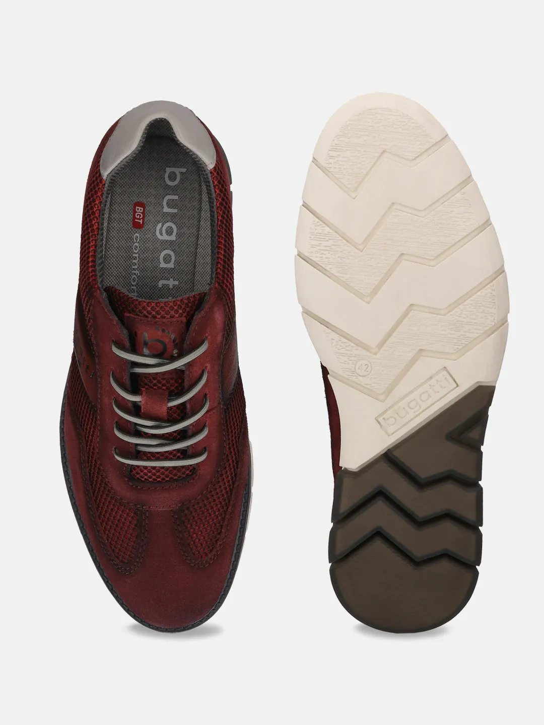 bugatti Dark Red Premium Leather Casuals shoes