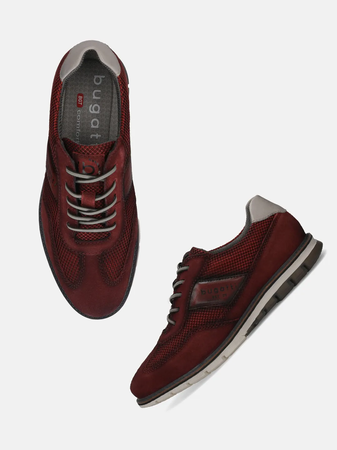 bugatti Dark Red Premium Leather Casuals shoes