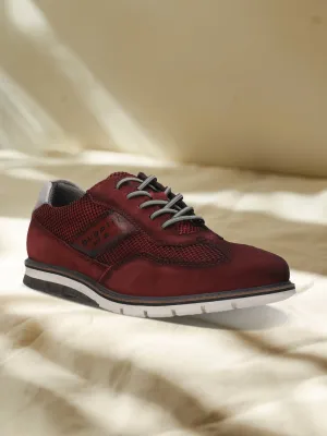 bugatti Dark Red Premium Leather Casuals shoes
