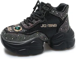 Chunky Sneakers for Women Fashion Sparkling Rave Platform Thick Sole Dad Shoes