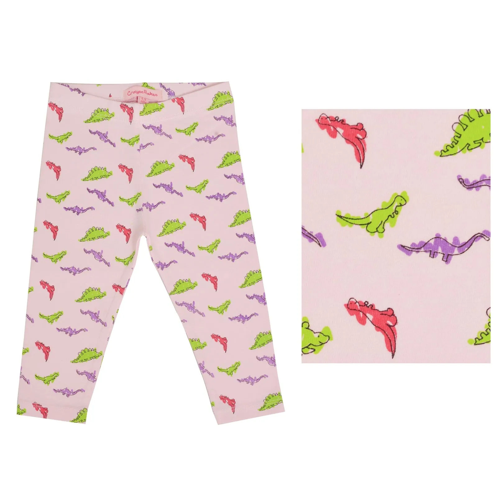 Crazy Dinosaur Light Pink Leggings