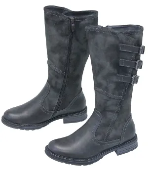 Dercetis Vintage Gray Triple Buckle Zip Boot #BLC-DERC-G ()