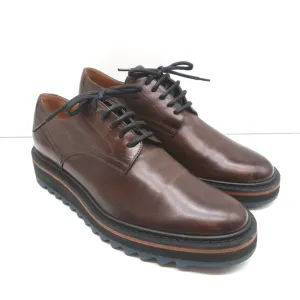 Dries Van Noten Platform Lace-Up Derby Loafers Brown Leather Size 41 NEW