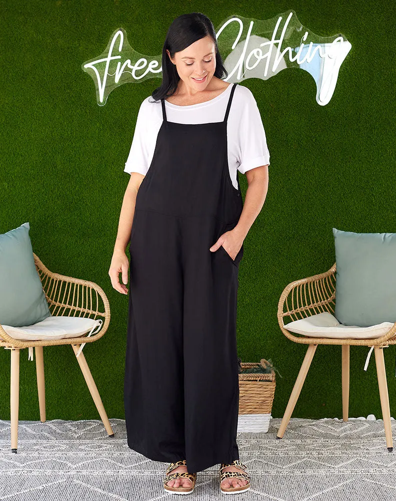 Freez Rayon Overall Black