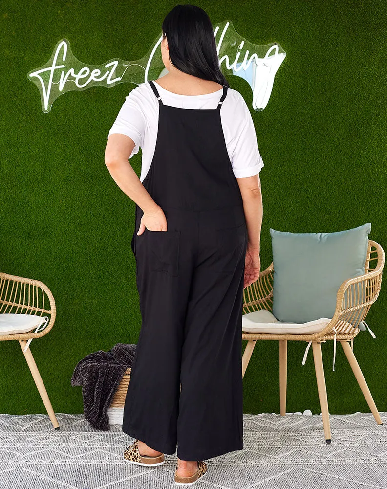 Freez Rayon Overall Black