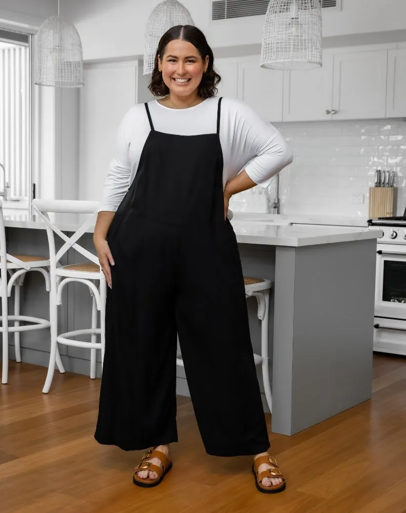 Freez Rayon Overall Black
