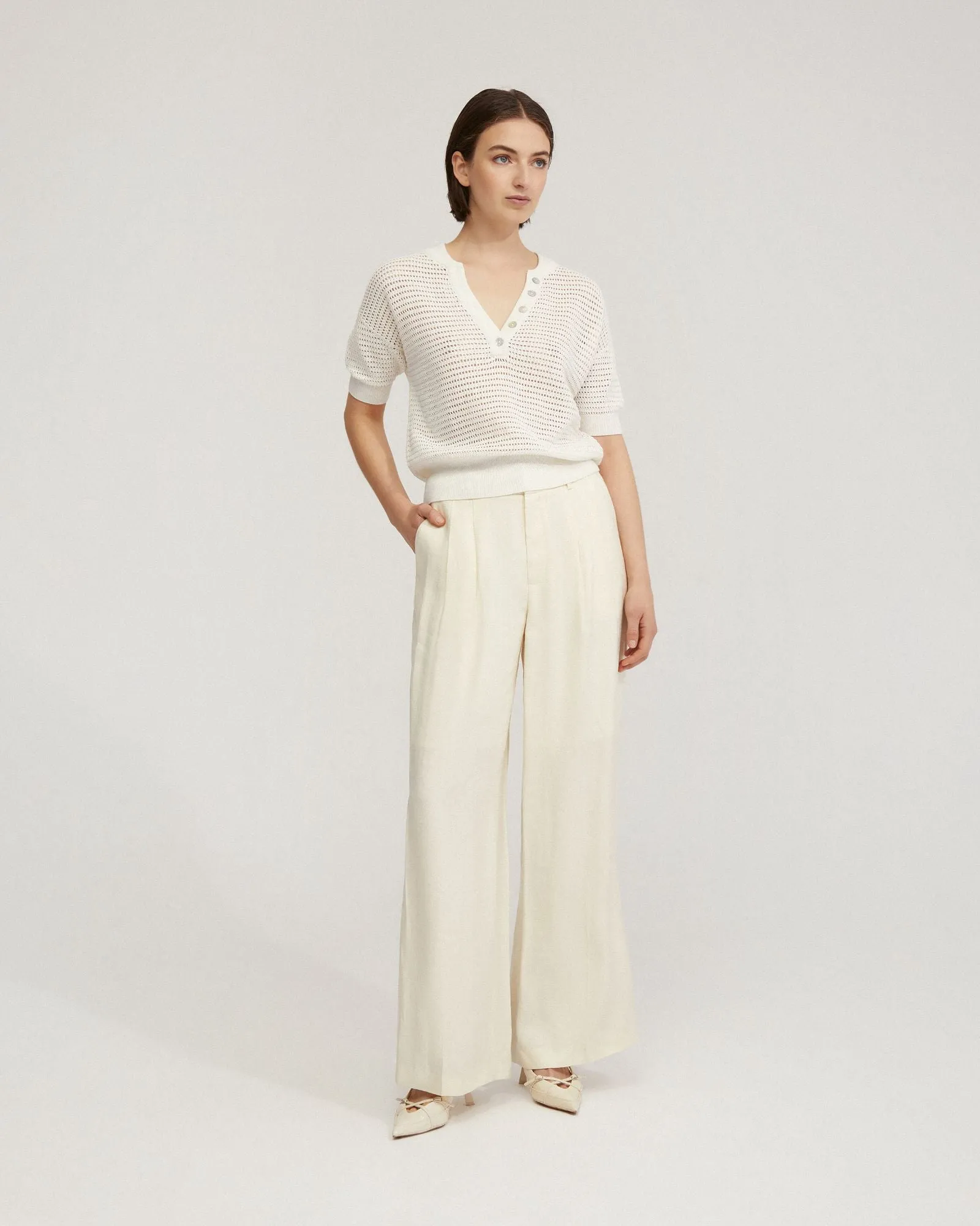 Gita Knitted Button Top