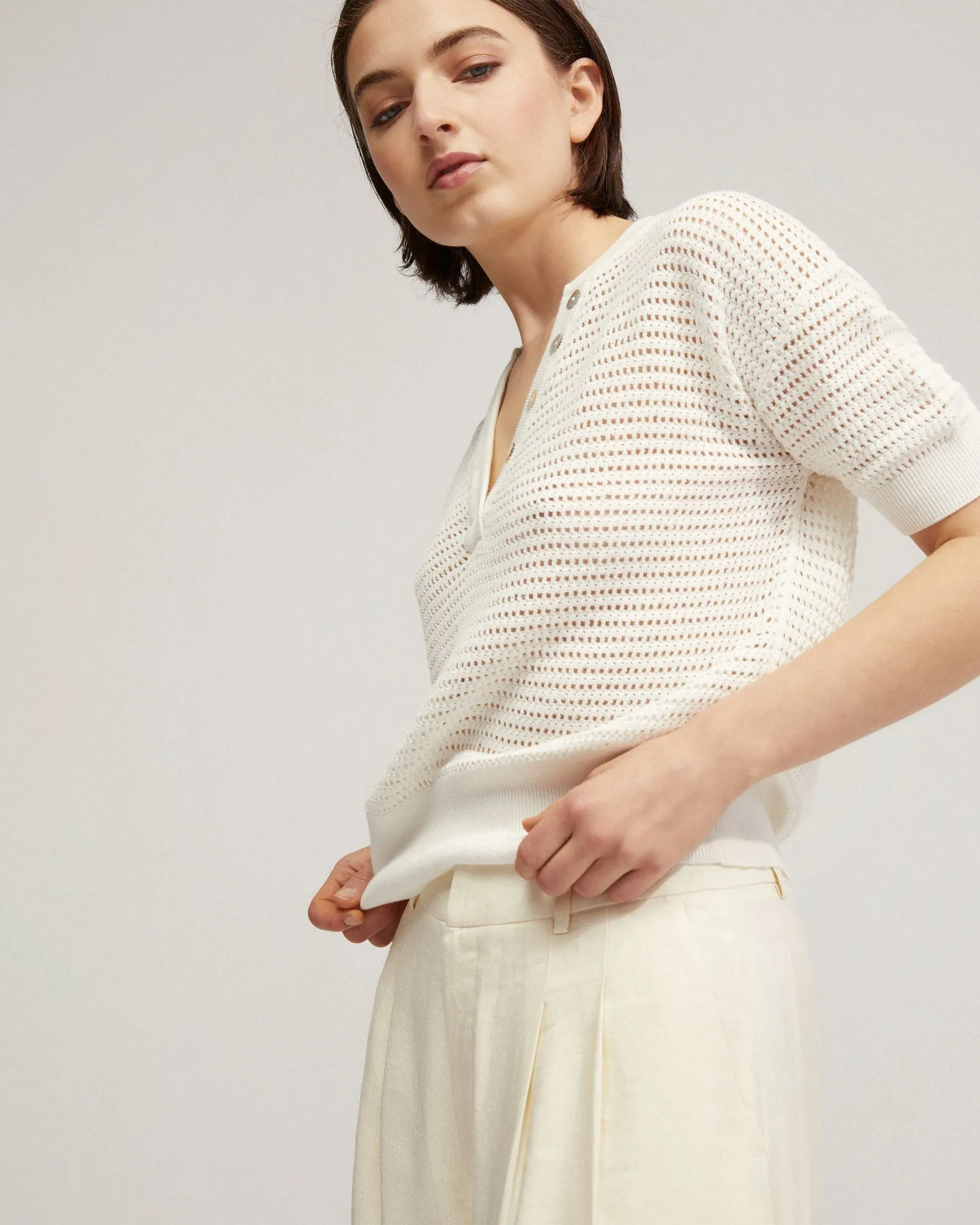 Gita Knitted Button Top