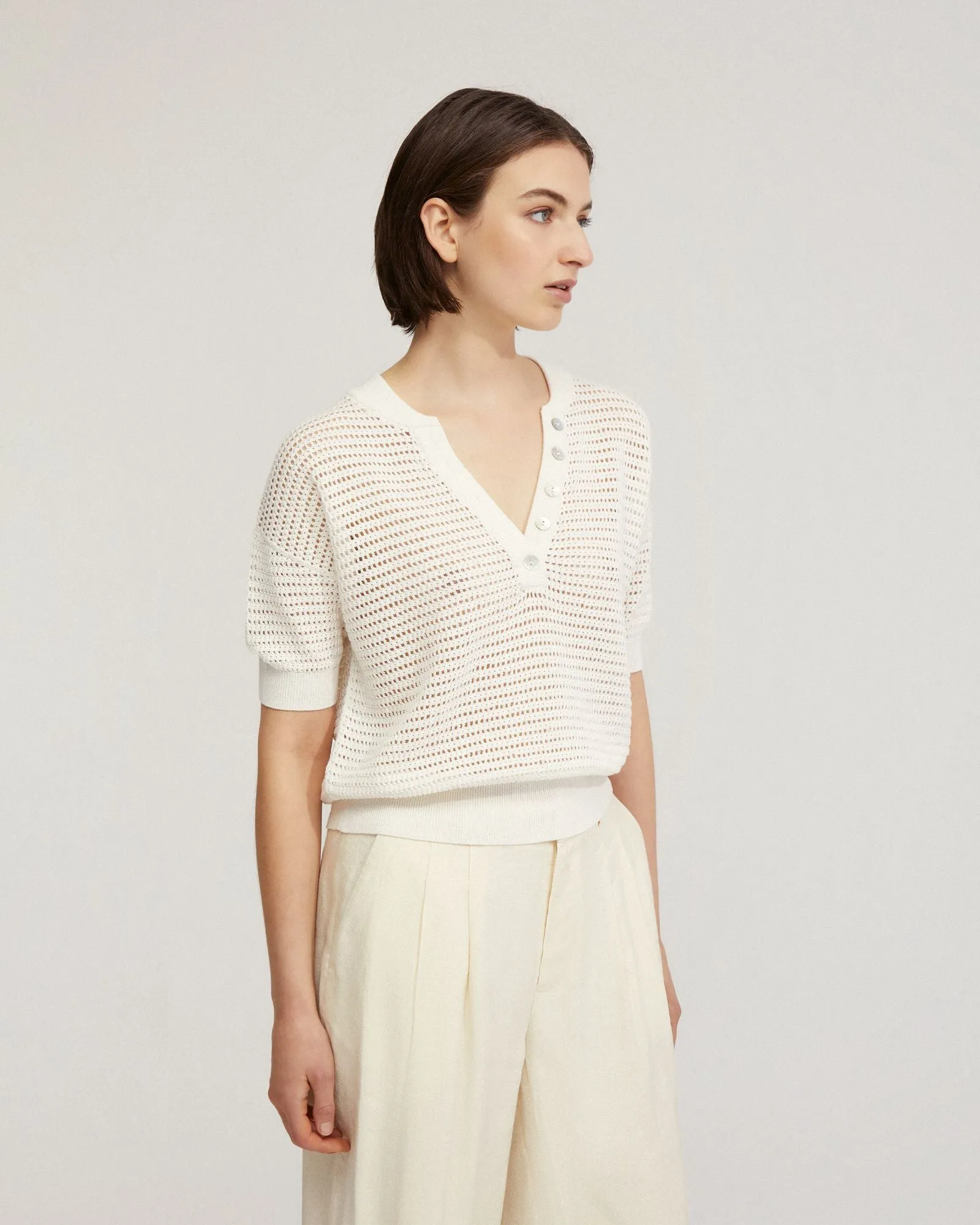 Gita Knitted Button Top
