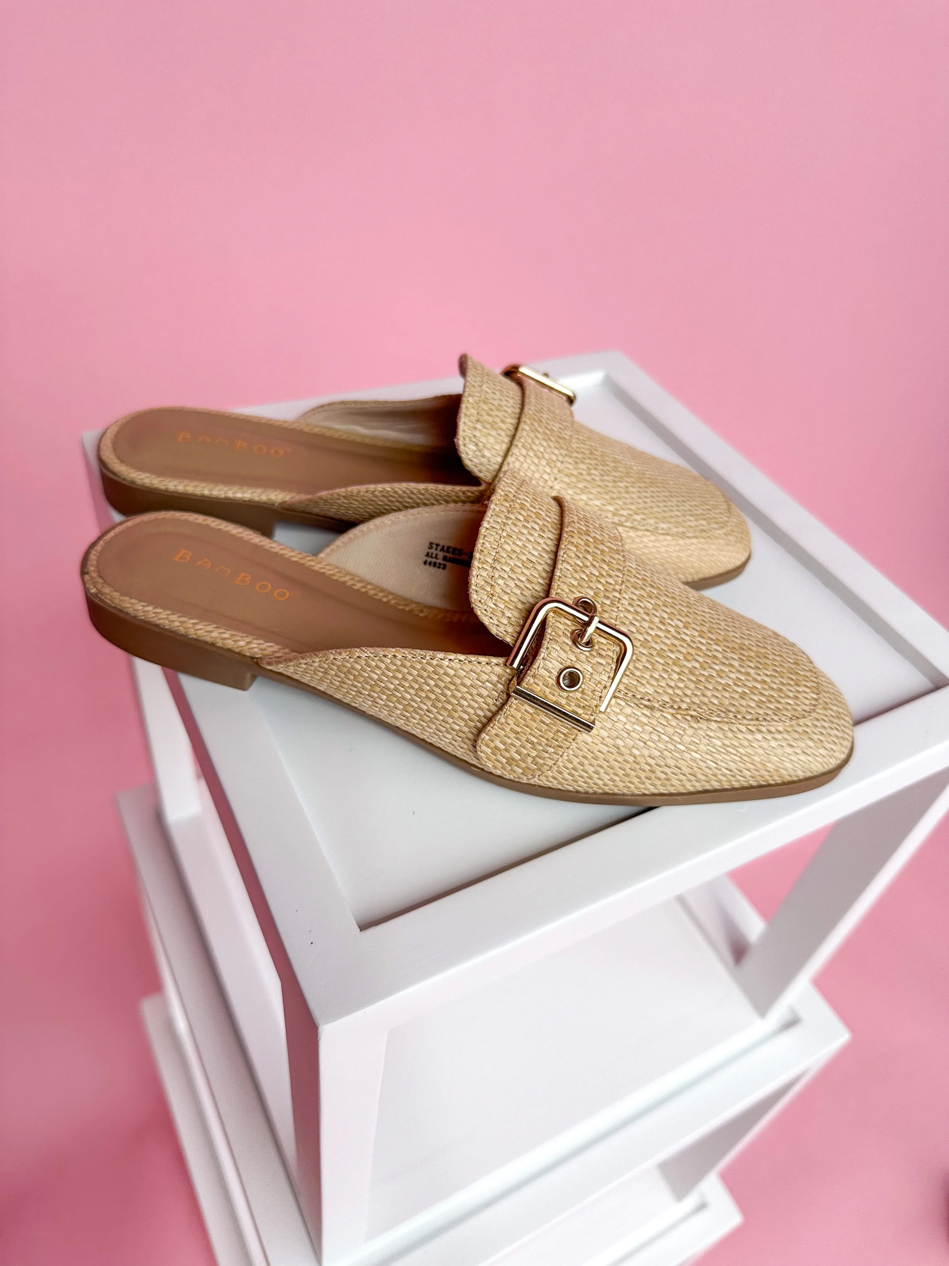 High Stakes Raffia Mules