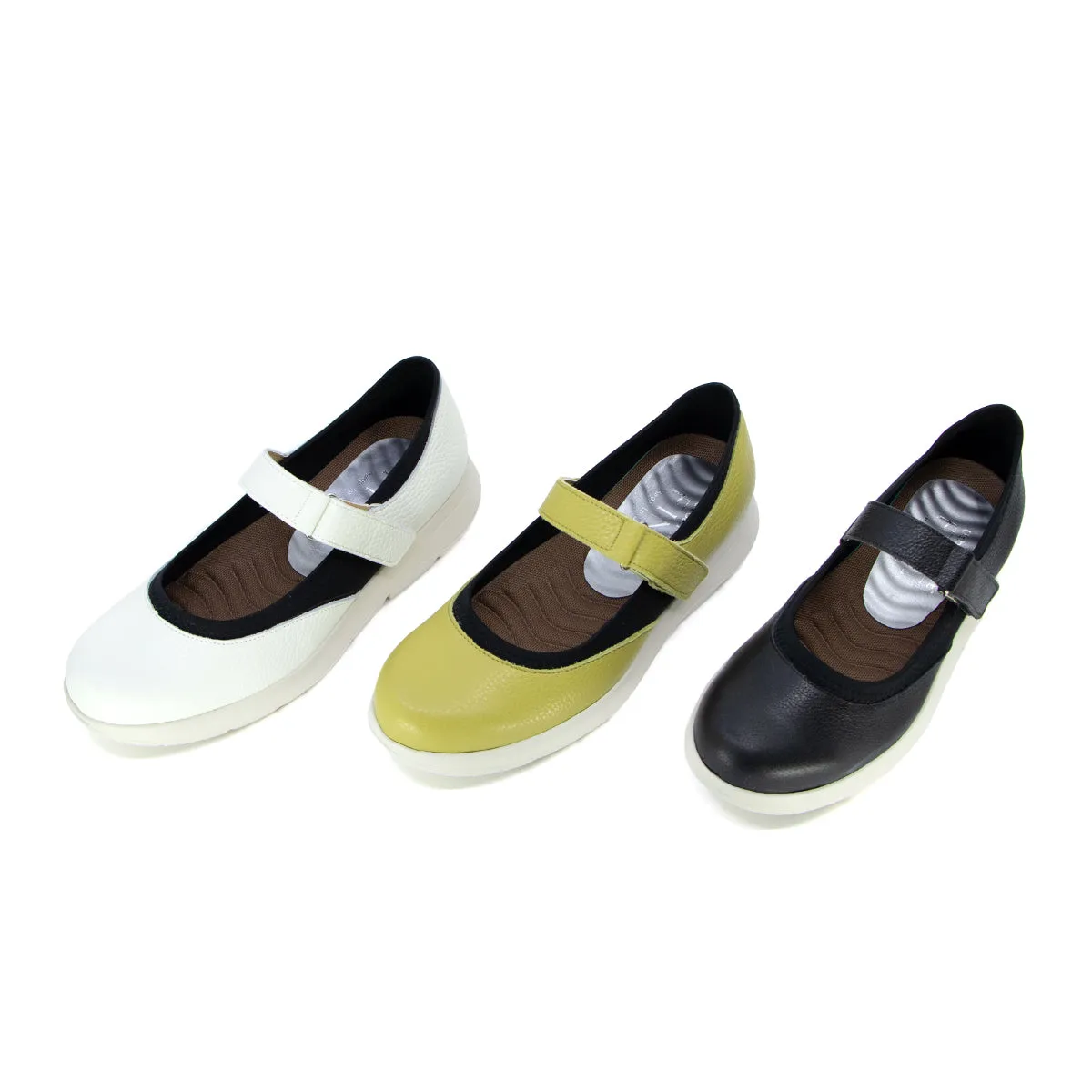 Himari Lime Soft Walking Sneaker Strap Flats