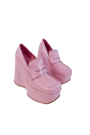 Jeffrey Campbell pink platform loafers (9; retail $188)