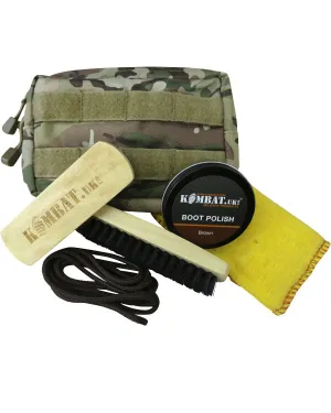 Kombat UK Deluxe Molle Boot Care Kit (Black Polish & Laces)
