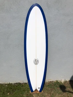 Kookapinto Shapes | 6'8" Fiddle Fish Quad Navy Blue Surfboard
