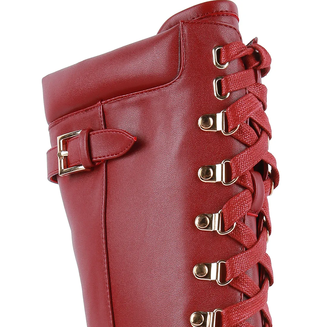 Magnolia Cushion Collared Lace Up Boots