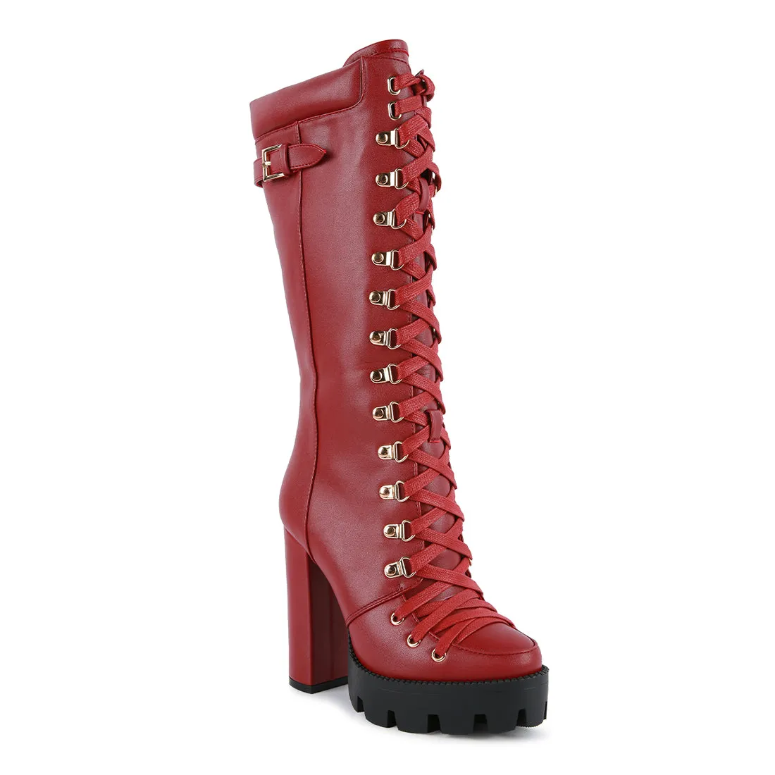 Magnolia Cushion Collared Lace Up Boots