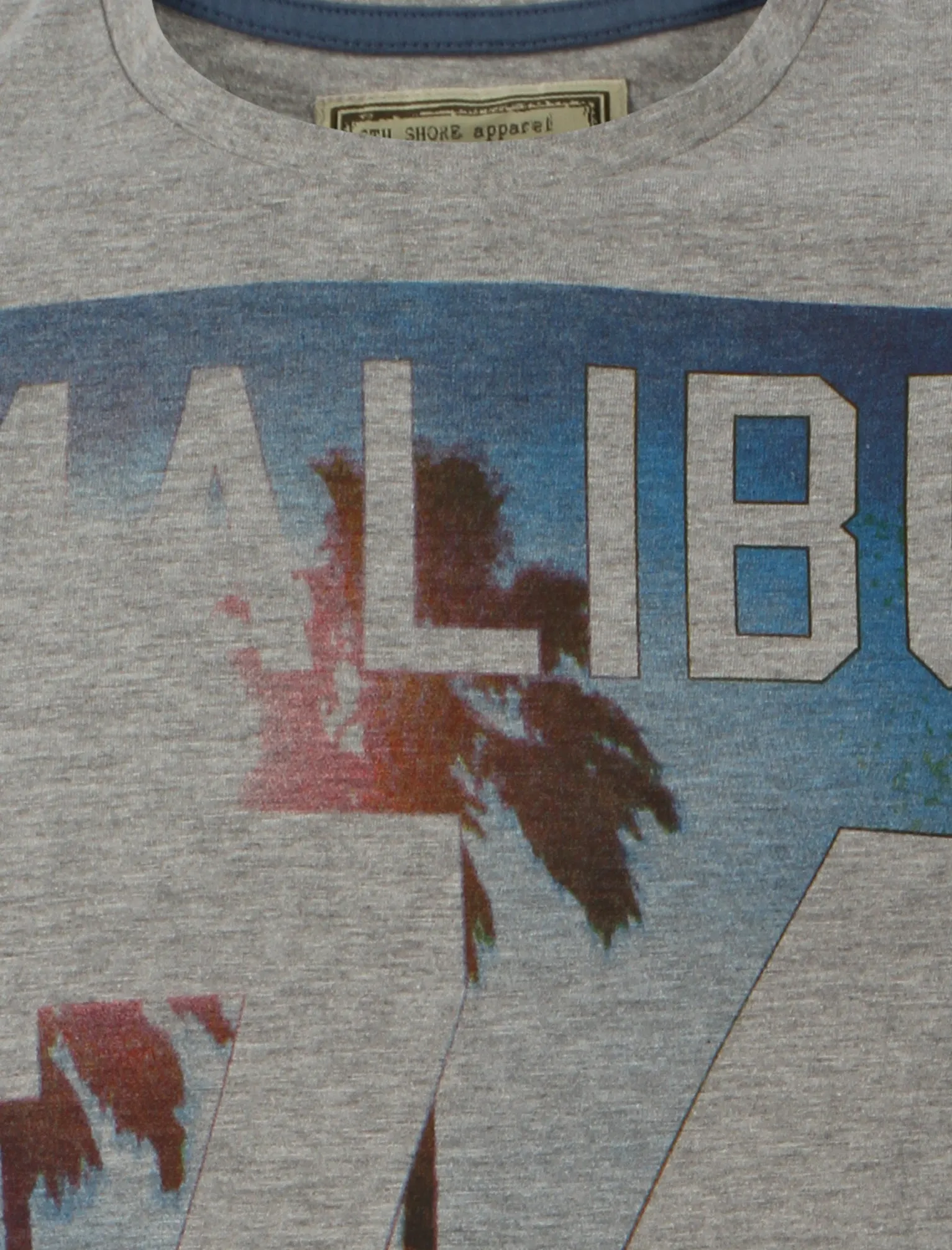 Malibu 74 Crew Neck T-Shirt in Light Grey Marl - South Shore
