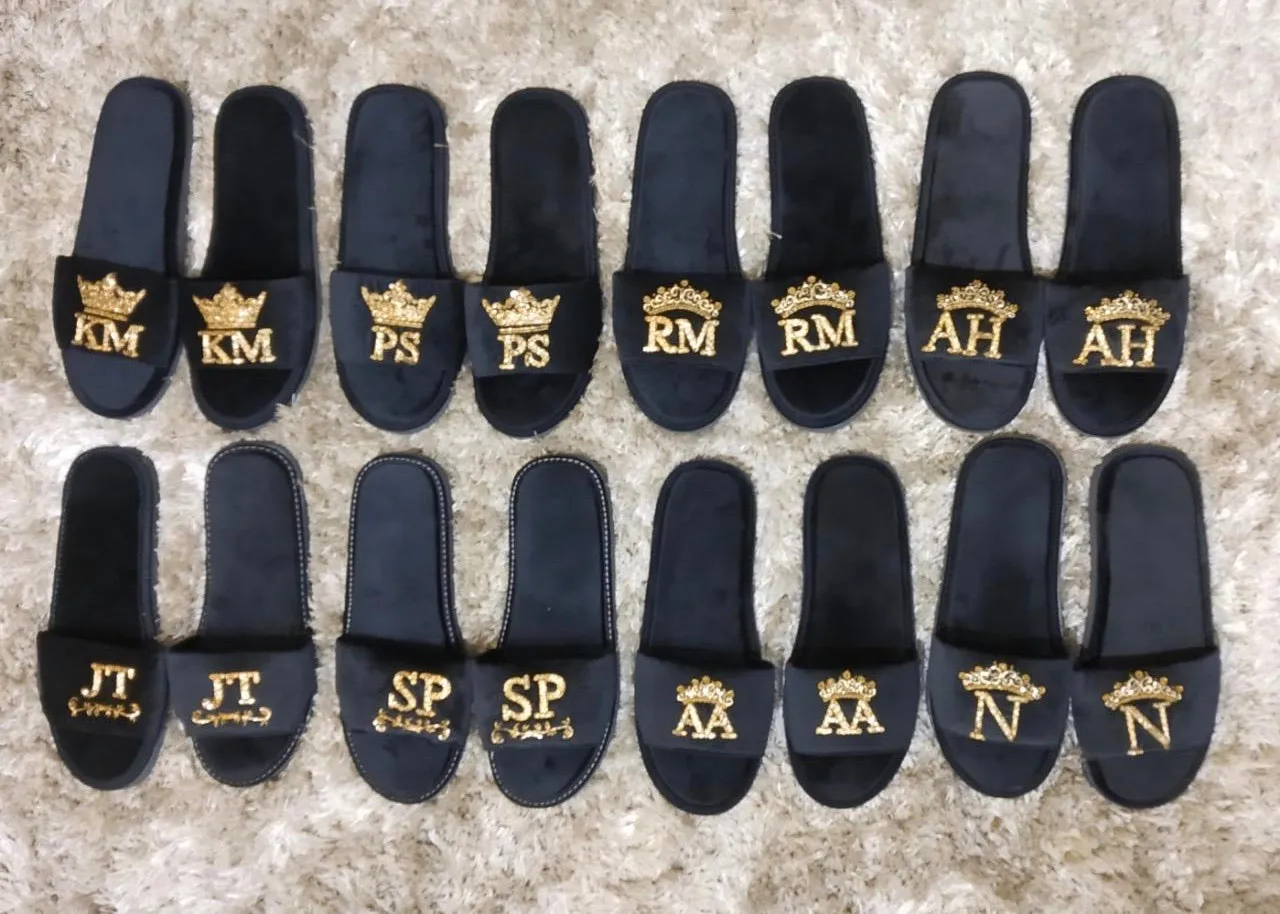 Men Customized Initials Domani Slippers (Made To Order) (Bulk Order Only)