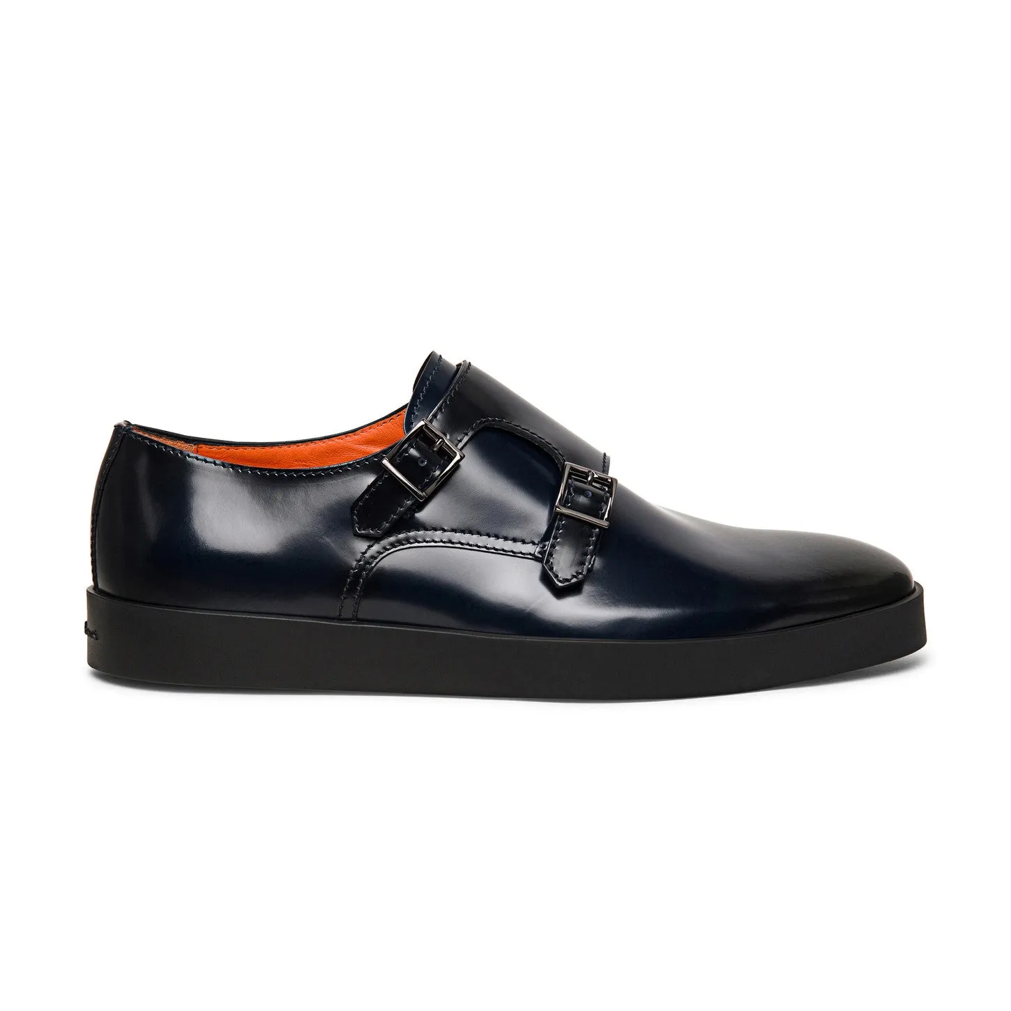 Navy Blue Leather Isadora Monk Strap Sneakers - AW24