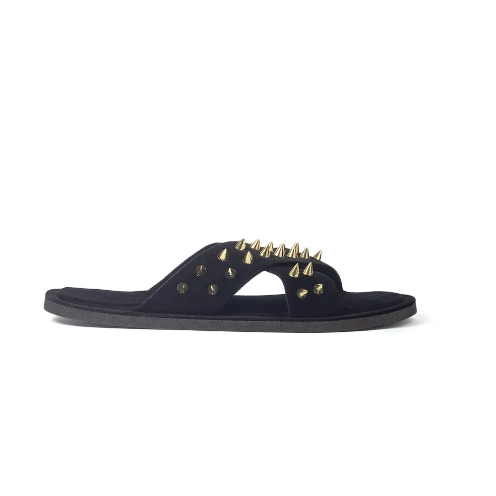 New Roman Golden Spike'd Velvet Domani Slippers Women (Limited Edition)