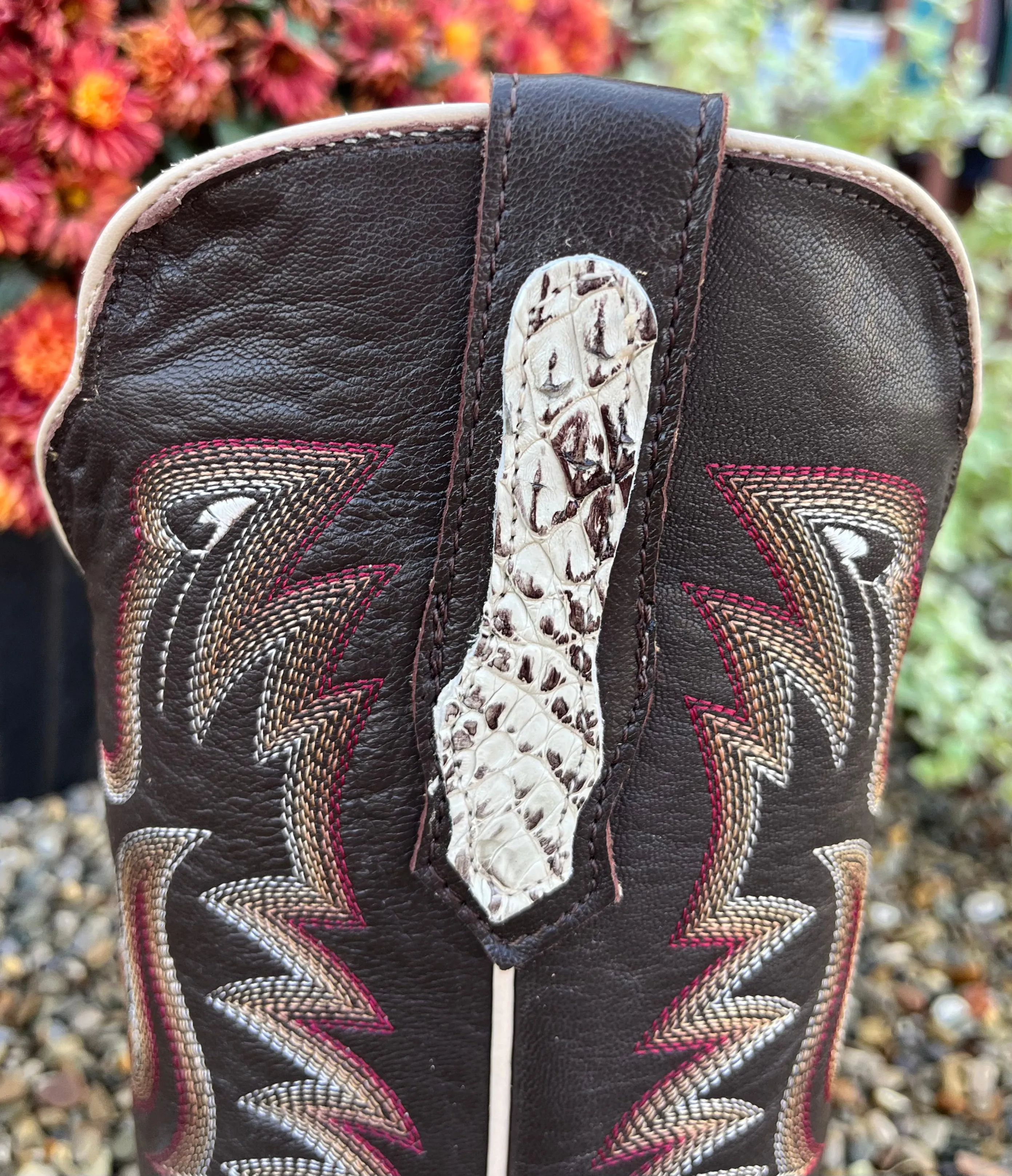 R. Watson Men's Caiman Tail Wide Square Toe Western Cowboy Boots RW3013-2