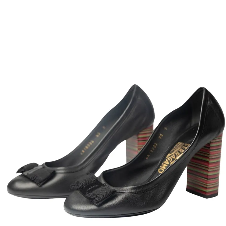 Salvatore Ferragamo Vara Bow Block Heel Pumps