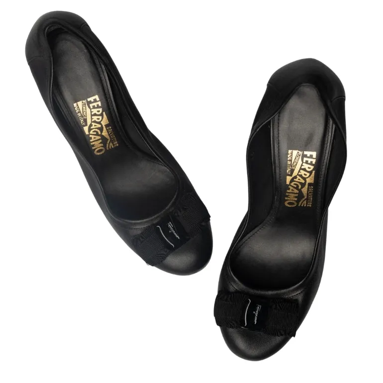 Salvatore Ferragamo Vara Bow Block Heel Pumps