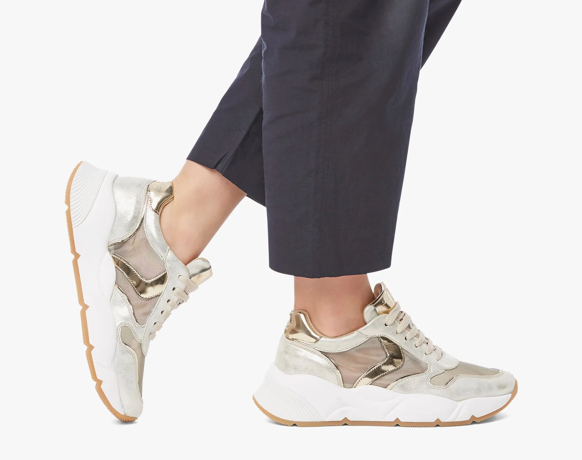 Sheel Mesh Platinum Chunky Sneakers