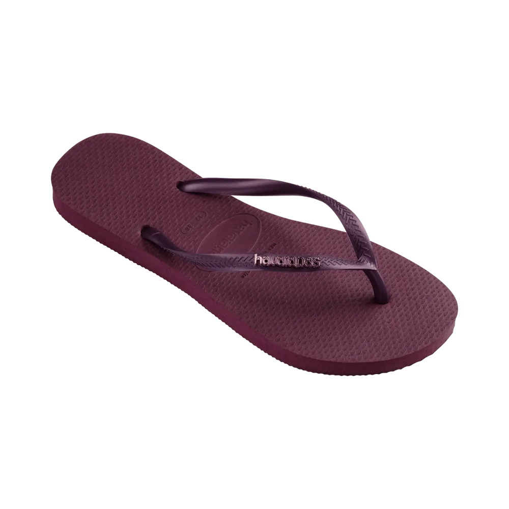 Slim Logo Metallic Flip Flops