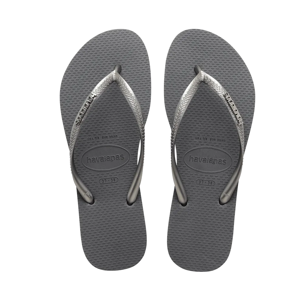 Slim Logo Metallic Flip Flops