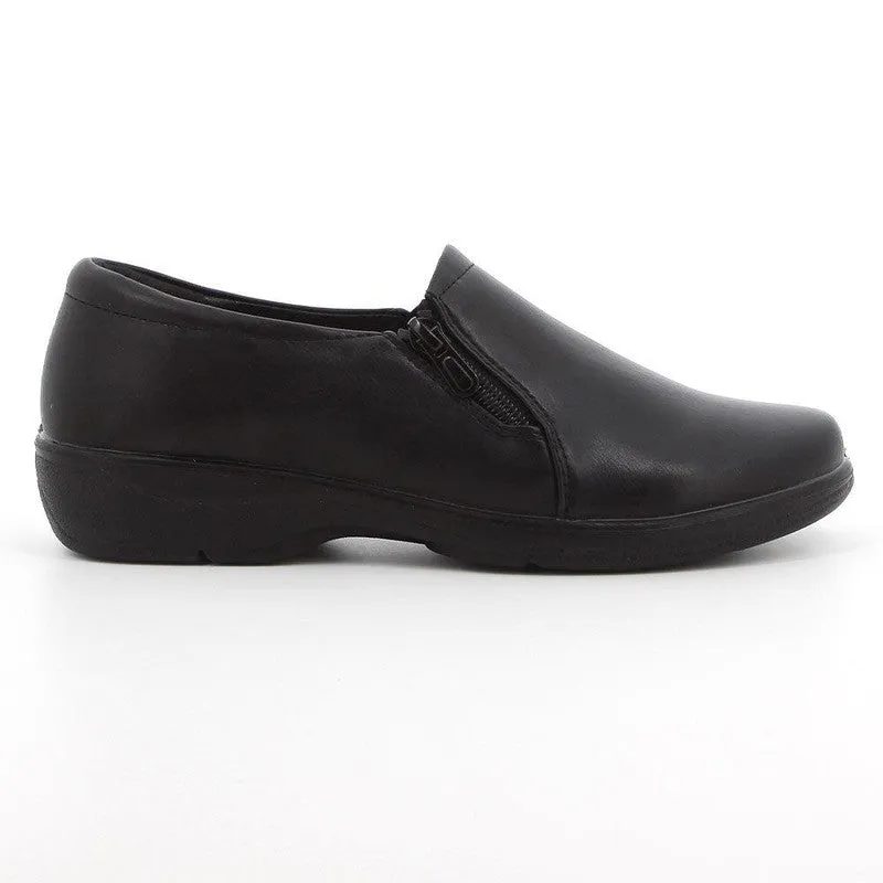 Soft Style by Hush Puppies Jillian Flat Court Walker with Zip Detail - Black