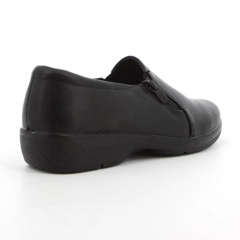 Soft Style by Hush Puppies Jillian Flat Court Walker with Zip Detail - Black