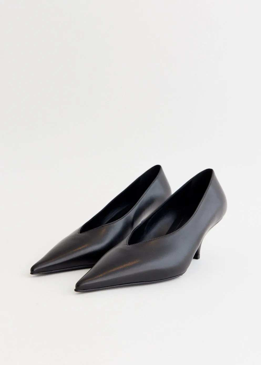 The Leather Wedge Heel Pumps